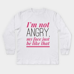 Mad Look (Hard Pink) Kids Long Sleeve T-Shirt